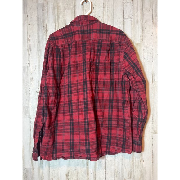 Ridgecut Mens Red and‎ Black Checkered Long Sleeve Thick Shirt XL - Picture 3 of 3